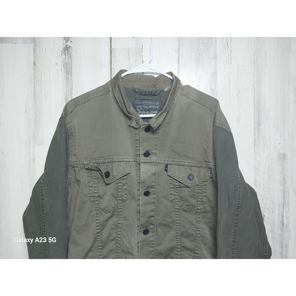 Levi's Two Tone Canvas Jacket Green Mens Size Large - Picture 3 of 5